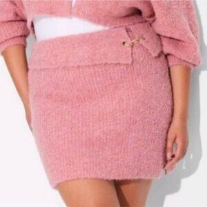 Wild Fable Pink With Gold Hardware Boucle Mini Skirt